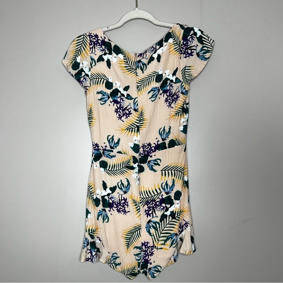 For Love and Lemons Romper Pina Colada Floral Tropical Summer Creme Flirty XS - Picture 10 of 10